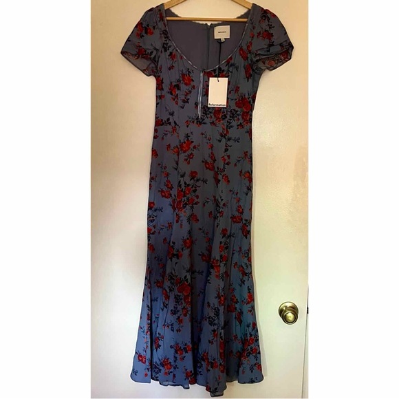 NWT Reformation Afton Midi Dress in Martine - Picture 6 of 6